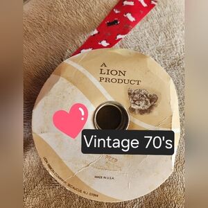 VTG LION Wide Red Ribbon BO PEEP Sheep B&W Crafts EVENT DIY 15 Appx Yrds NEW USA